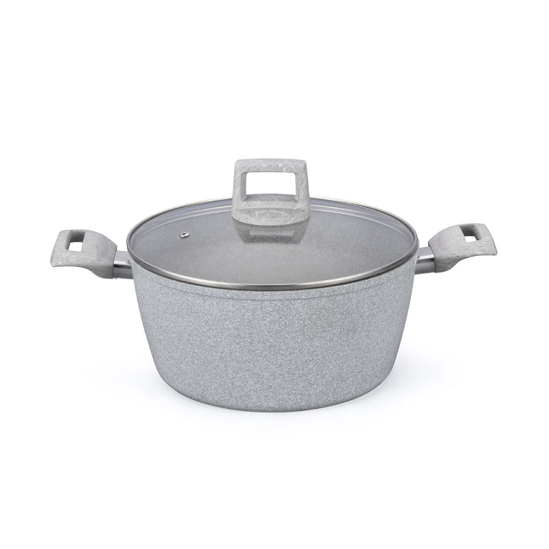 Soft Touch Kitchenware Set Forged Cookware with Marble Wood Grain