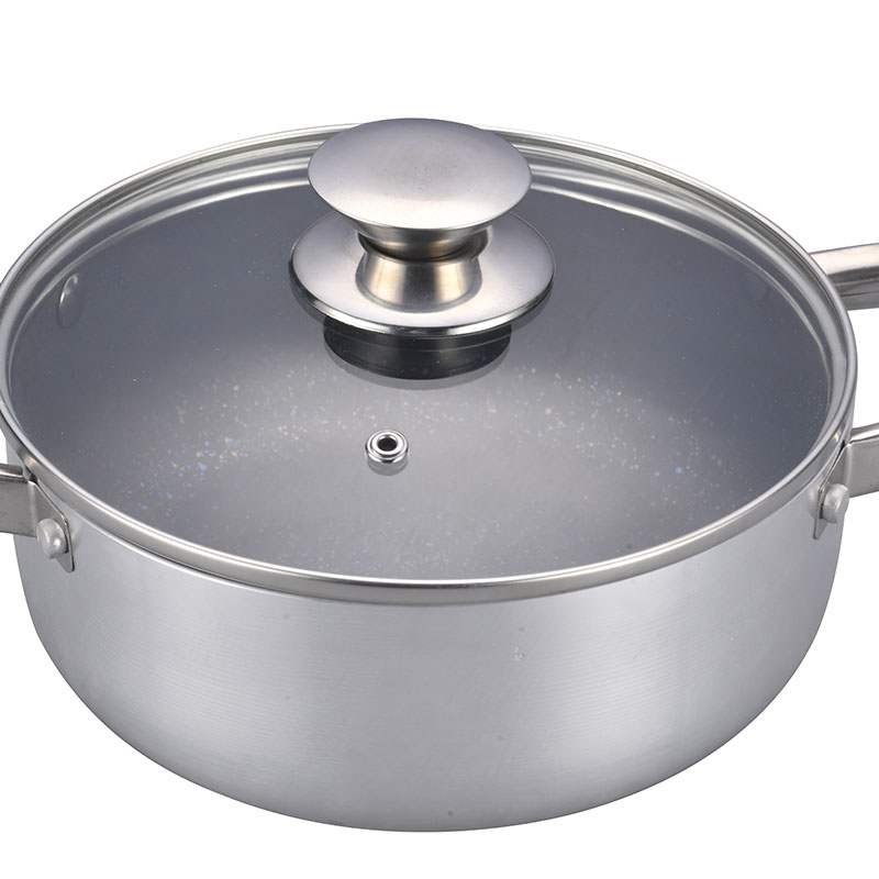 Stainless Steel Pressed Cookware Sets with Glass Lids