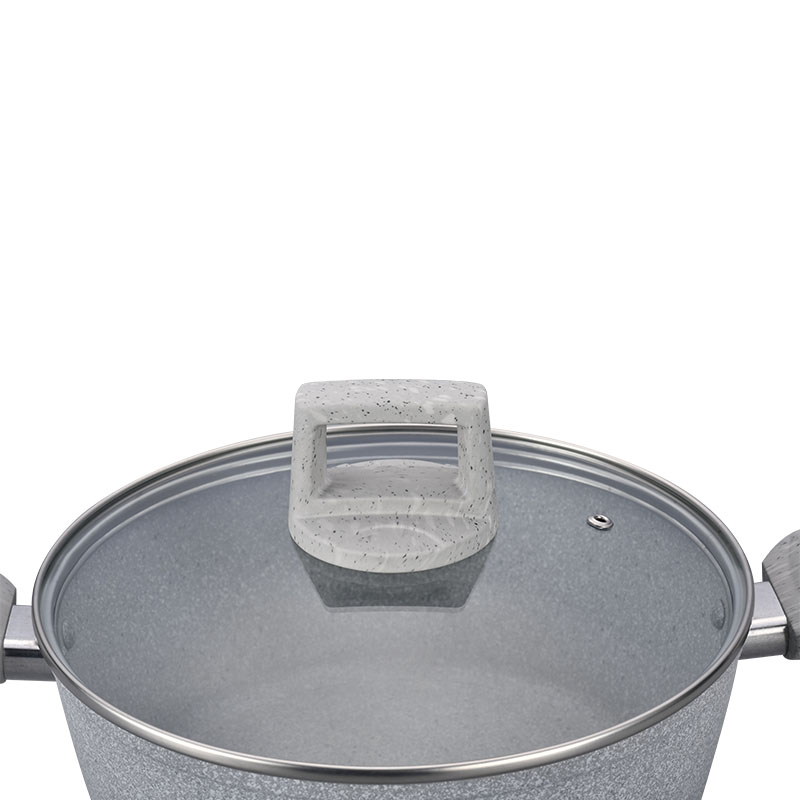 Soft Touch Kitchenware Set Forged Cookware with Marble Wood Grain
