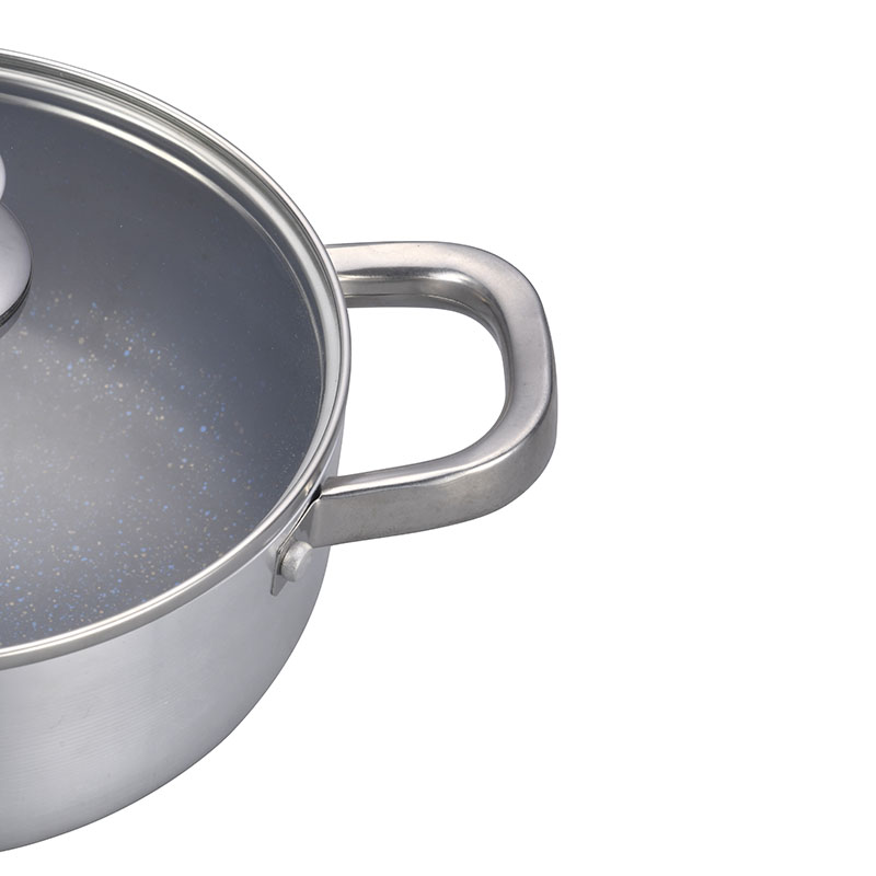 Stainless Steel Pressed Cookware Sets with Glass Lids
