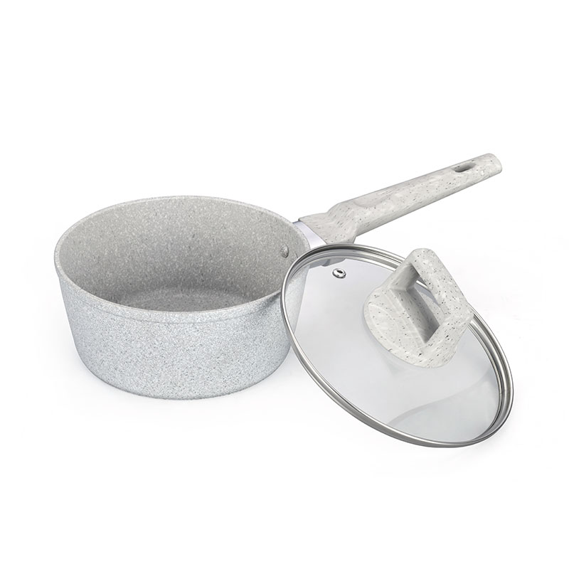 Soft Touch Kitchenware Set Forged Cookware with Marble Wood Grain