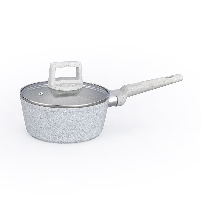 Soft Touch Kitchenware Set Forged Cookware with Marble Wood Grain