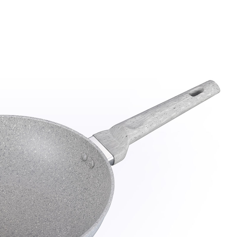 Soft Touch Kitchenware Set Forged Cookware with Marble Wood Grain