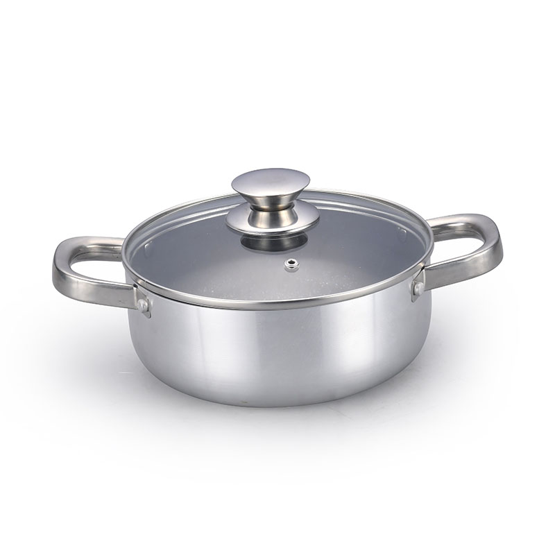 Stainless Steel Pressed Cookware Sets with Glass Lids
