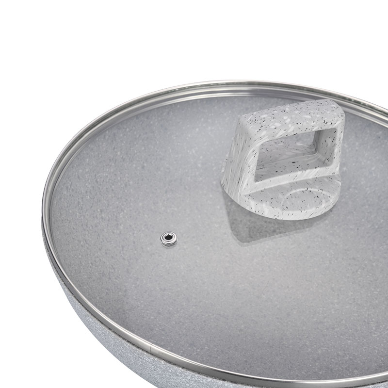 Soft Touch Kitchenware Set Forged Cookware with Marble Wood Grain