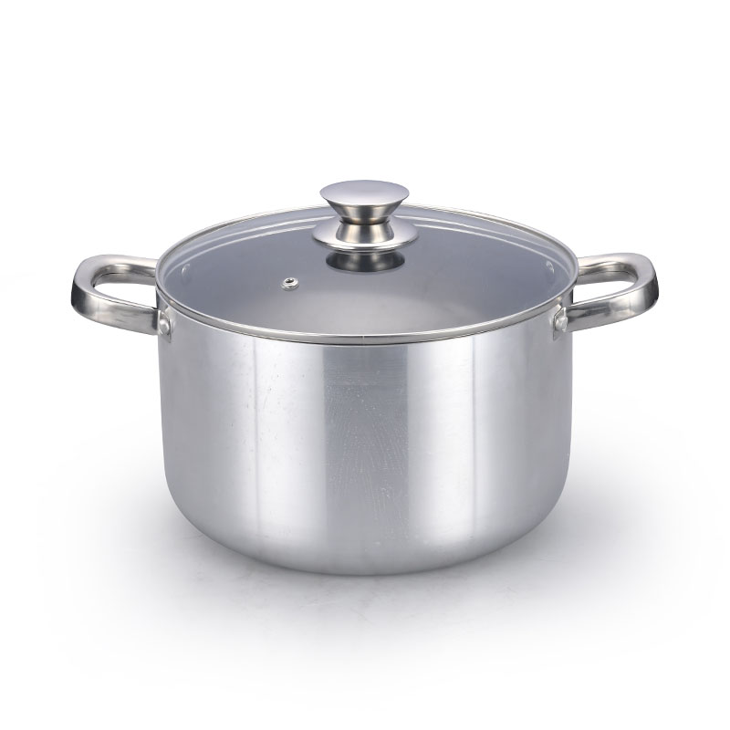 Stainless Steel Pressed Cookware Sets with Glass Lids