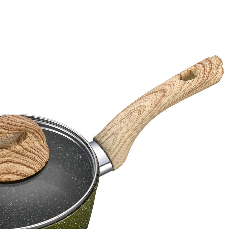 New Design Wood Grain Forged Good Non Stick Cookware