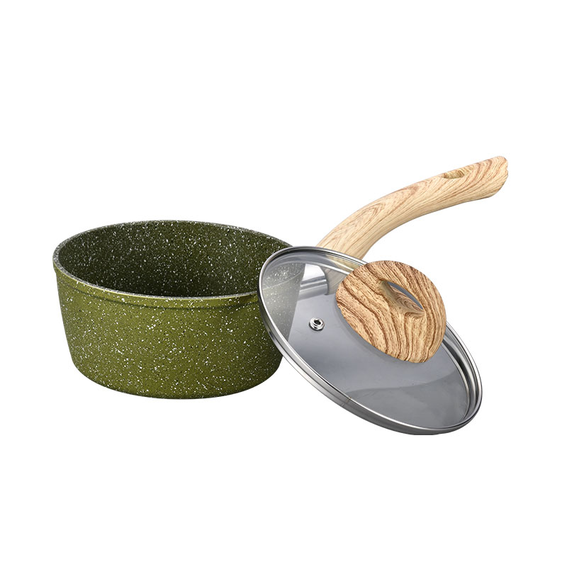 New Design Wood Grain Forged Good Non Stick Cookware