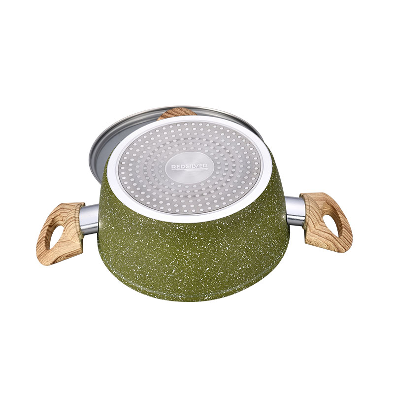 New Design Wood Grain Forged Good Non Stick Cookware