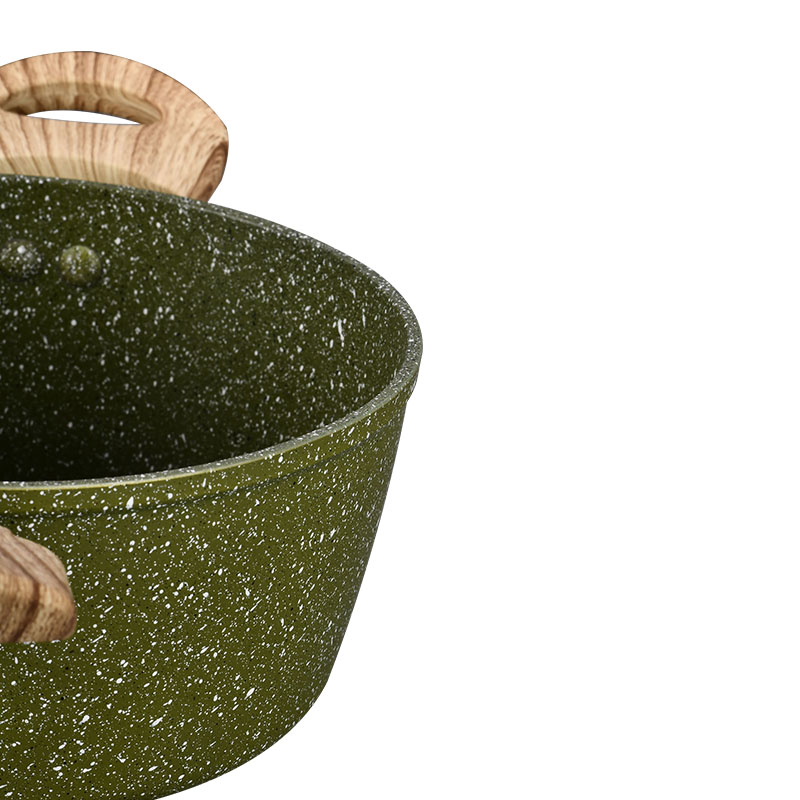 New Design Wood Grain Forged Good Non Stick Cookware