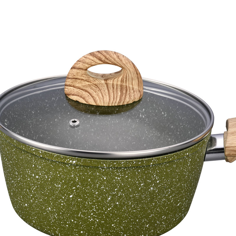 New Design Wood Grain Forged Good Non Stick Cookware