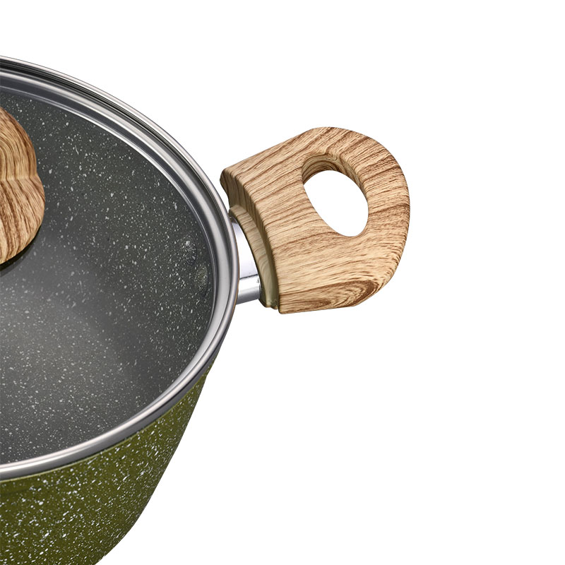 New Design Wood Grain Forged Good Non Stick Cookware