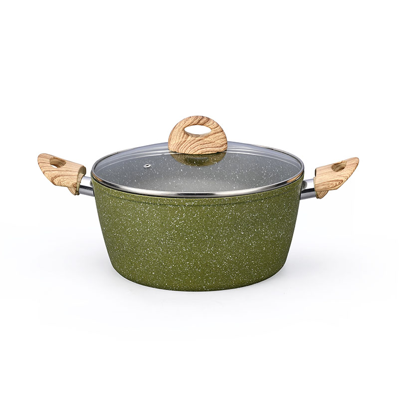 New Design Wood Grain Forged Good Non Stick Cookware
