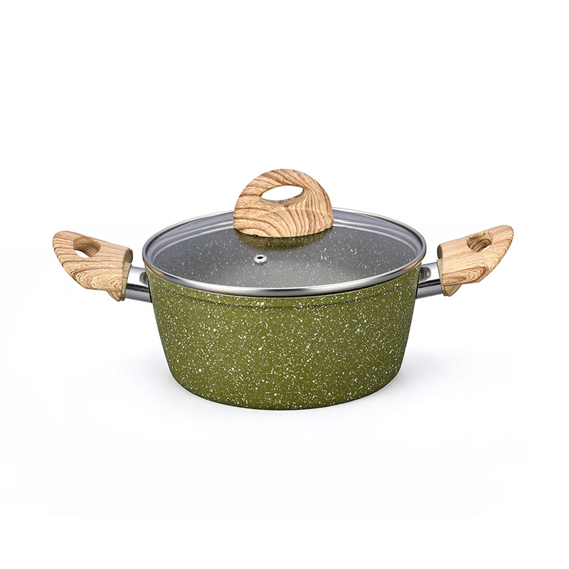 New Design Wood Grain Forged Good Non Stick Cookware
