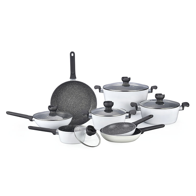 Wood Grain Forged Detachable Handle Cookware with Spangle