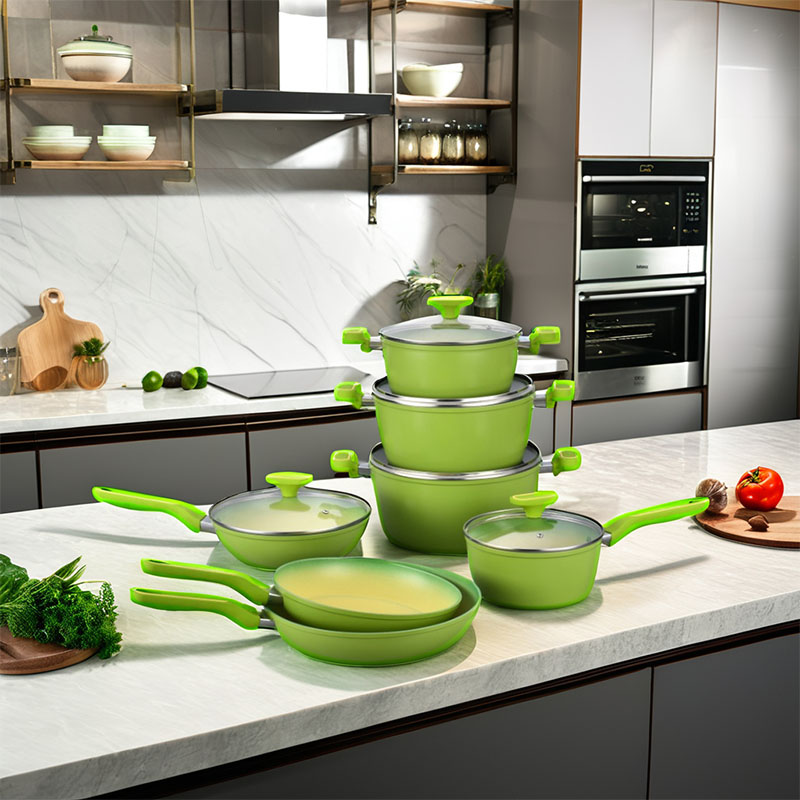 Heat-Resistant Outer Layer Kitchen Pots And Pans Set Forged Cookware