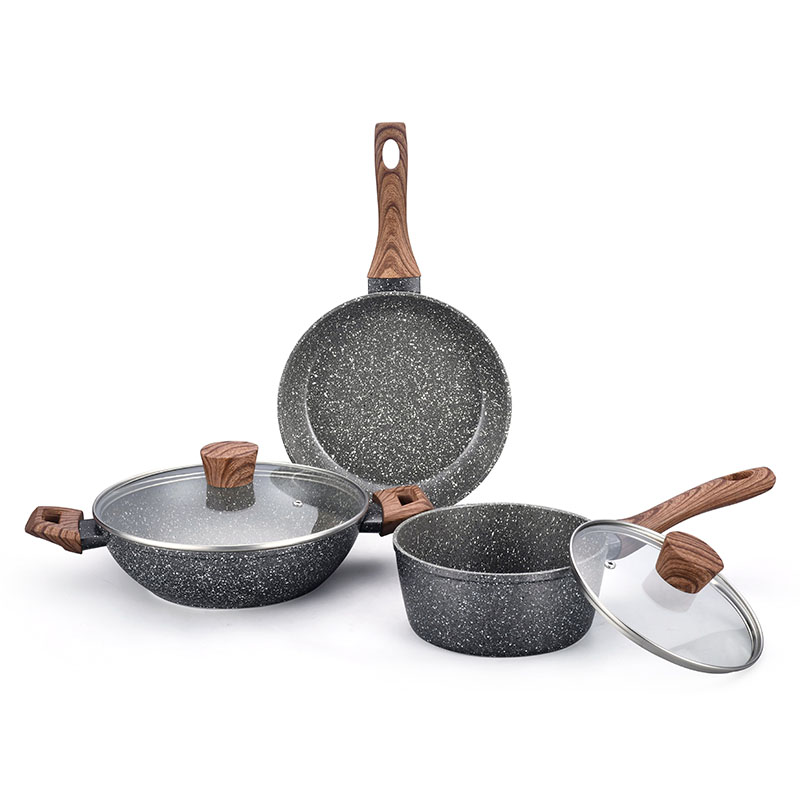 Durable Grey Stone Forged Good Non Stick Cookware Cookware