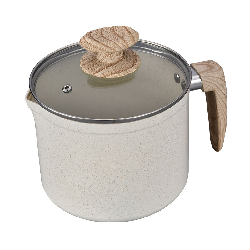Creamy White Marble Cooking Pots And Pans Forged Cookware