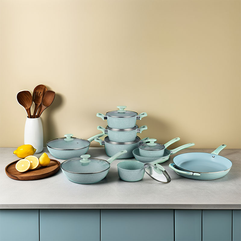Marble Non Stick Coating Pot Pan Set Forged Cookware