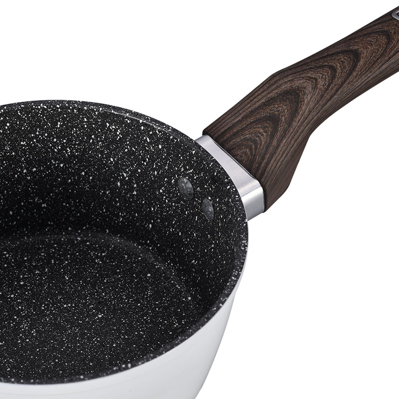 Wood Grain Pan Non Stick Forged Cookware with Spangle