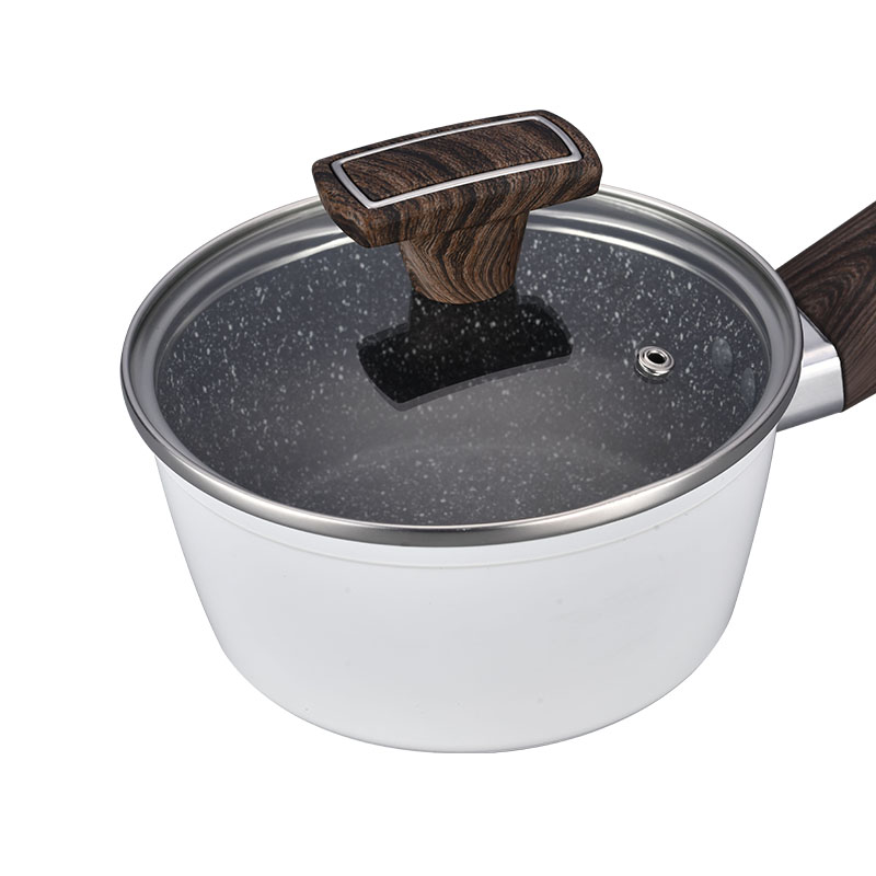 Wood Grain Pan Non Stick Forged Cookware with Spangle
