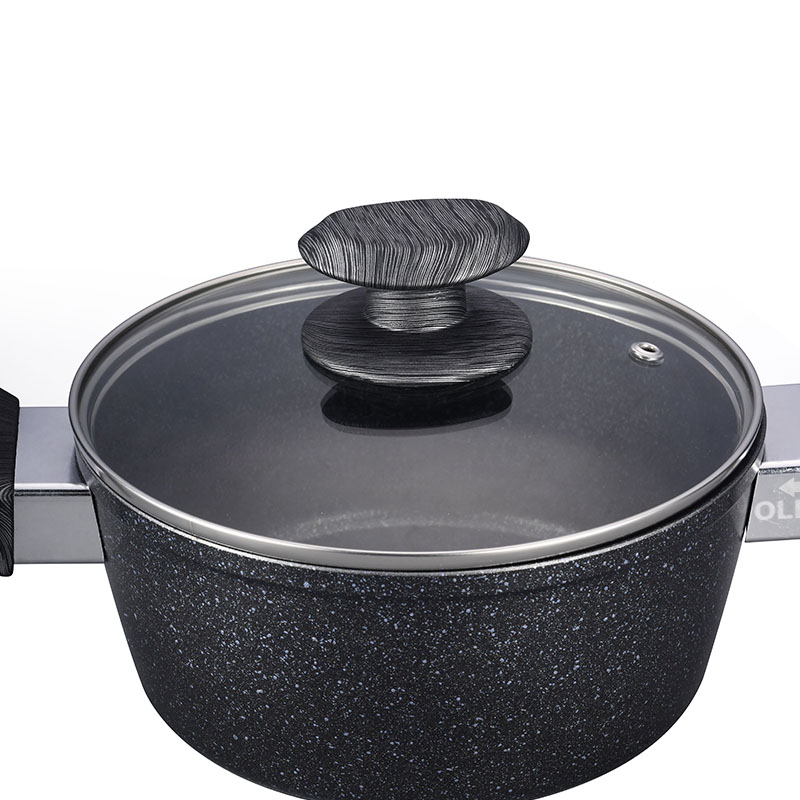 Dark Grey Stone Coating Pan Pot Set Forged Cookware