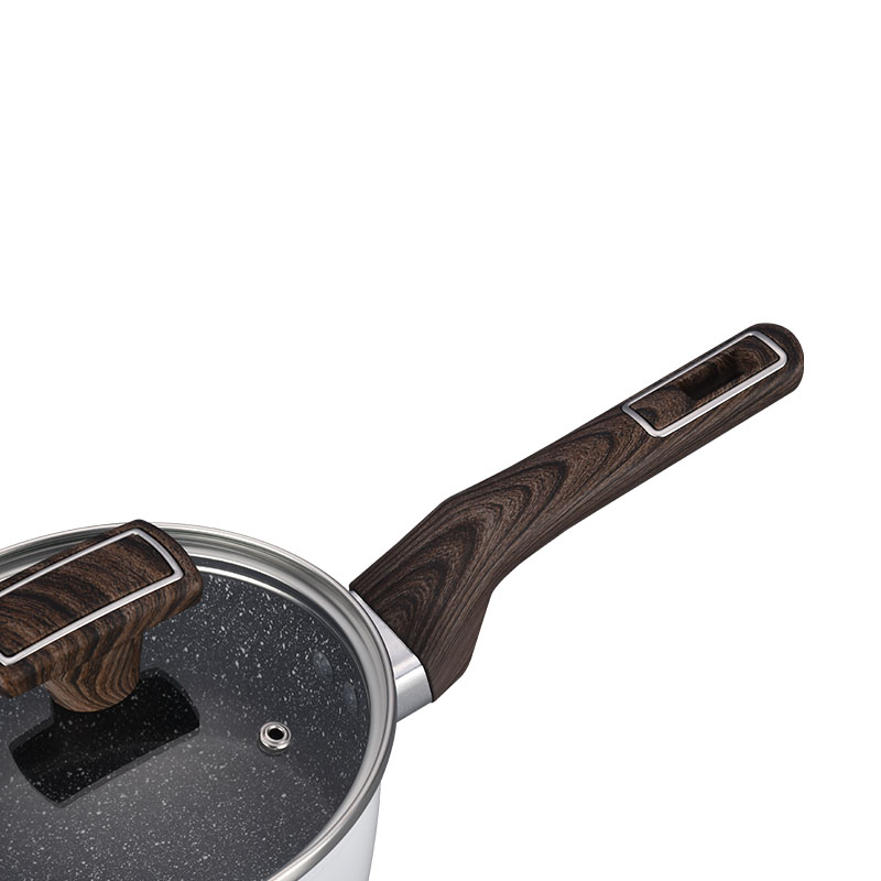 Wood Grain Pan Non Stick Forged Cookware with Spangle