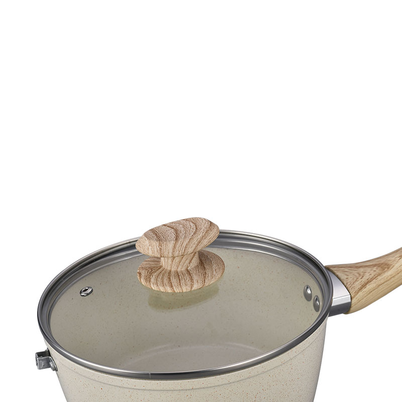 Creamy White Marble Cooking Pots And Pans Forged Cookware