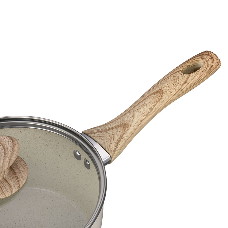 Creamy White Marble Cooking Pots And Pans Forged Cookware
