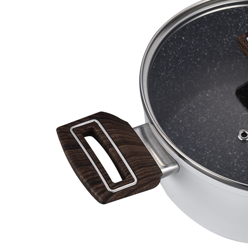 Wood Grain Pan Non Stick Forged Cookware with Spangle
