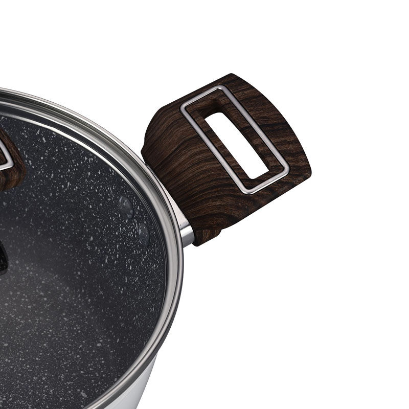 Wood Grain Pan Non Stick Forged Cookware with Spangle