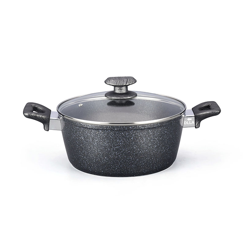 Dark Grey Stone Coating Pan Pot Set Forged Cookware