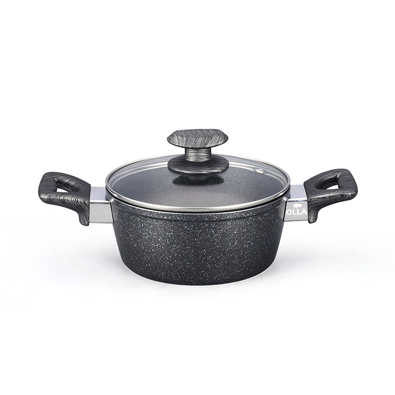 Dark Grey Stone Coating Pan Pot Set Forged Cookware