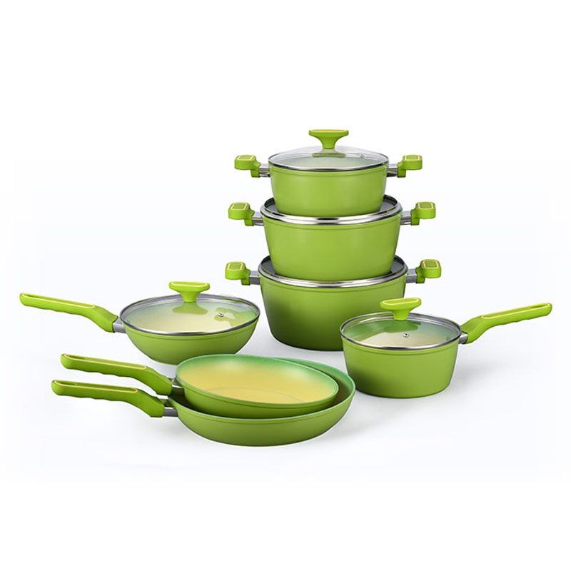 Heat-Resistant Outer Layer Kitchen Pots And Pans Set Forged Cookware
