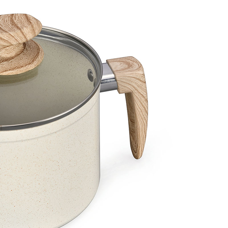 Creamy White Marble Cooking Pots And Pans Forged Cookware