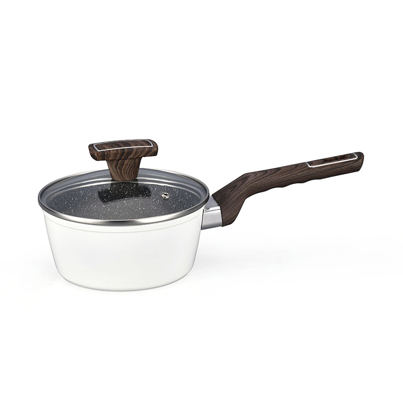 Wood Grain Pan Non Stick Forged Cookware with Spangle