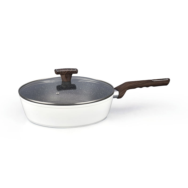 Wood Grain Pan Non Stick Forged Cookware with Spangle