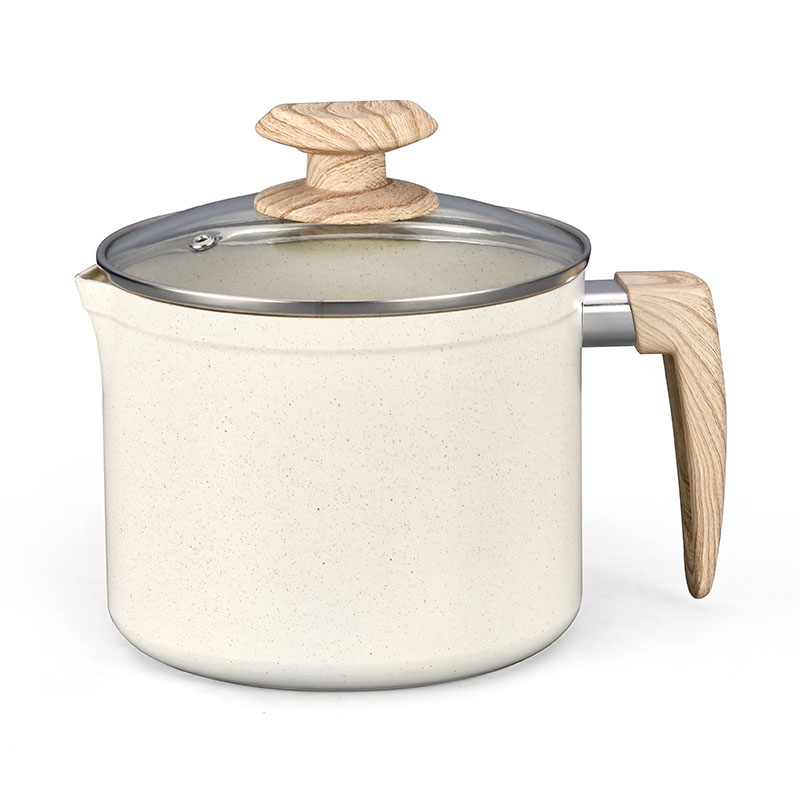 Creamy White Marble Cooking Pots And Pans Forged Cookware
