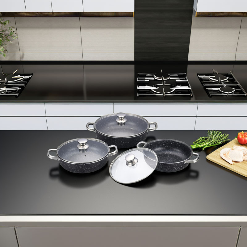 Stainless Steel Non Stick Pan Set Pressed Cookware