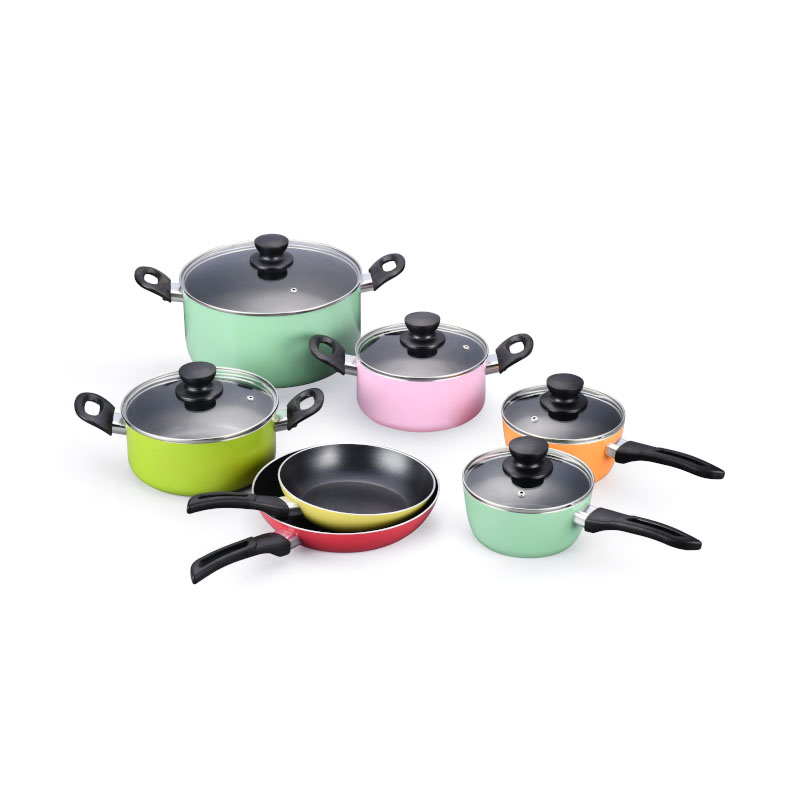 Multicolor Pots and Pans Pressed Cookware