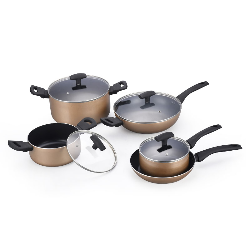 Colorful Heat Resistant Painting Kitchenware Set Pressed Cookware