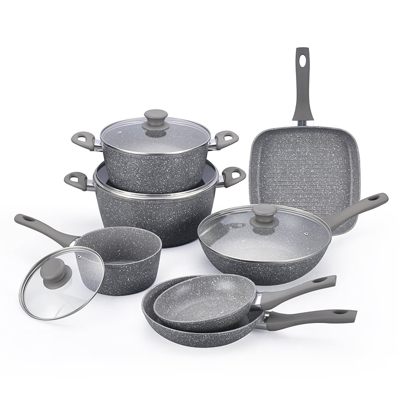 Classical Marble Soft Touch  Forged Cookware Sets