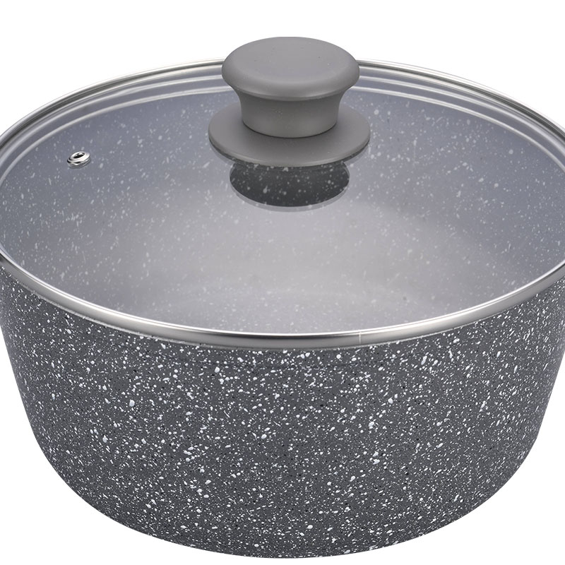 Grey Marble Soft Touch Cooking Pans Forged Cookware