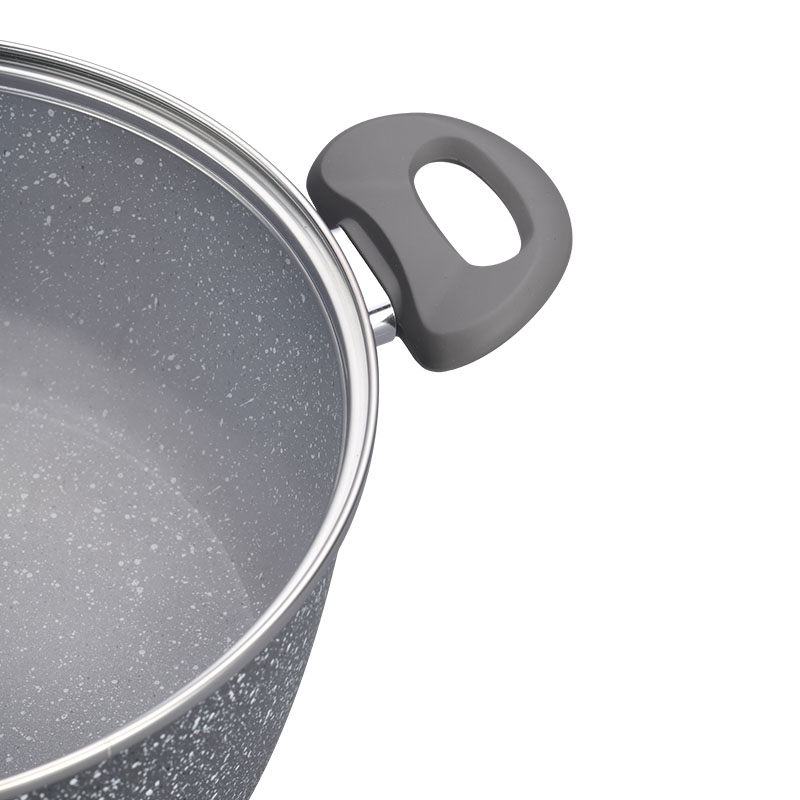 Grey Marble Soft Touch Cooking Pans Forged Cookware