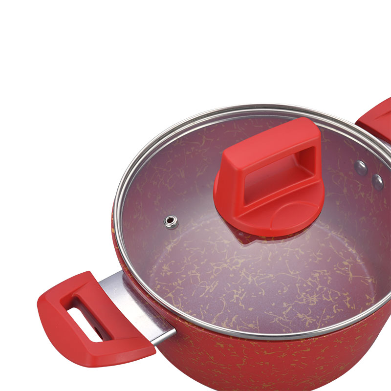 Telamon Red Golden Thread Weave Design Cookware Set
