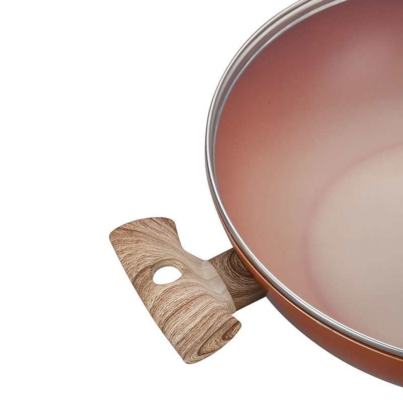 Pot Set Non Stick Coating Forged Cookware with Wood Grain