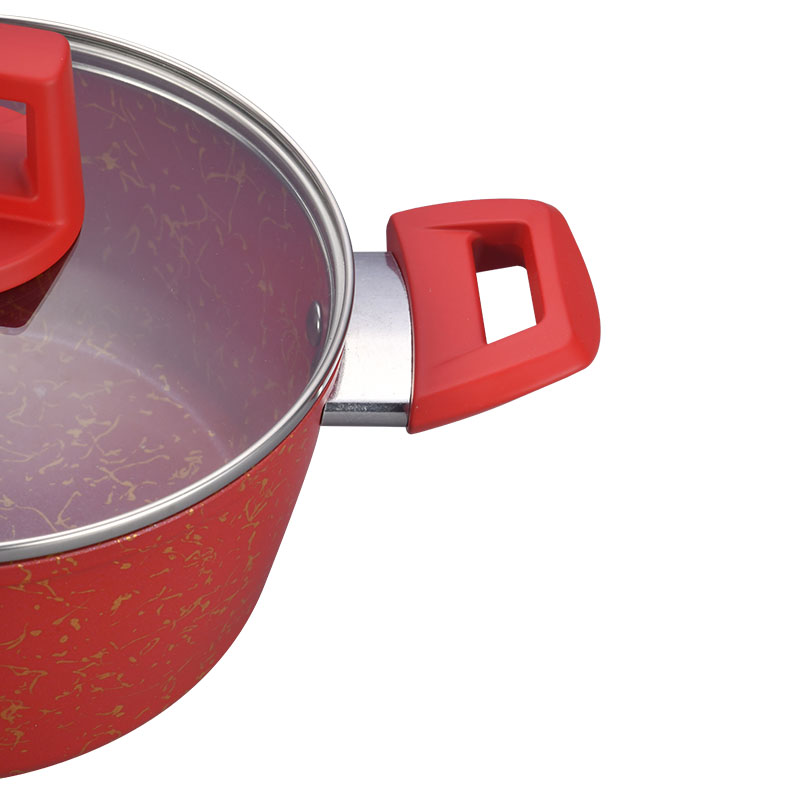 Telamon Red Golden Thread Weave Design Cookware Set