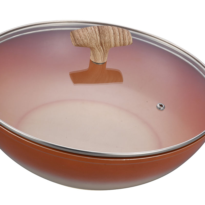 Pot Set Non Stick Coating Forged Cookware with Wood Grain