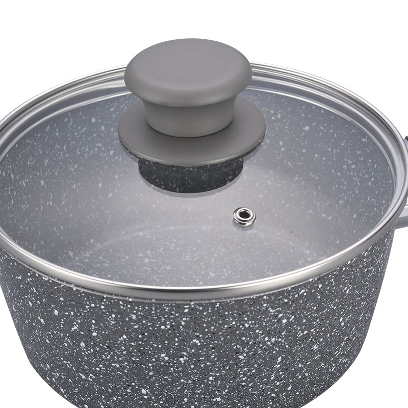 Grey Marble Soft Touch Cooking Pans Forged Cookware