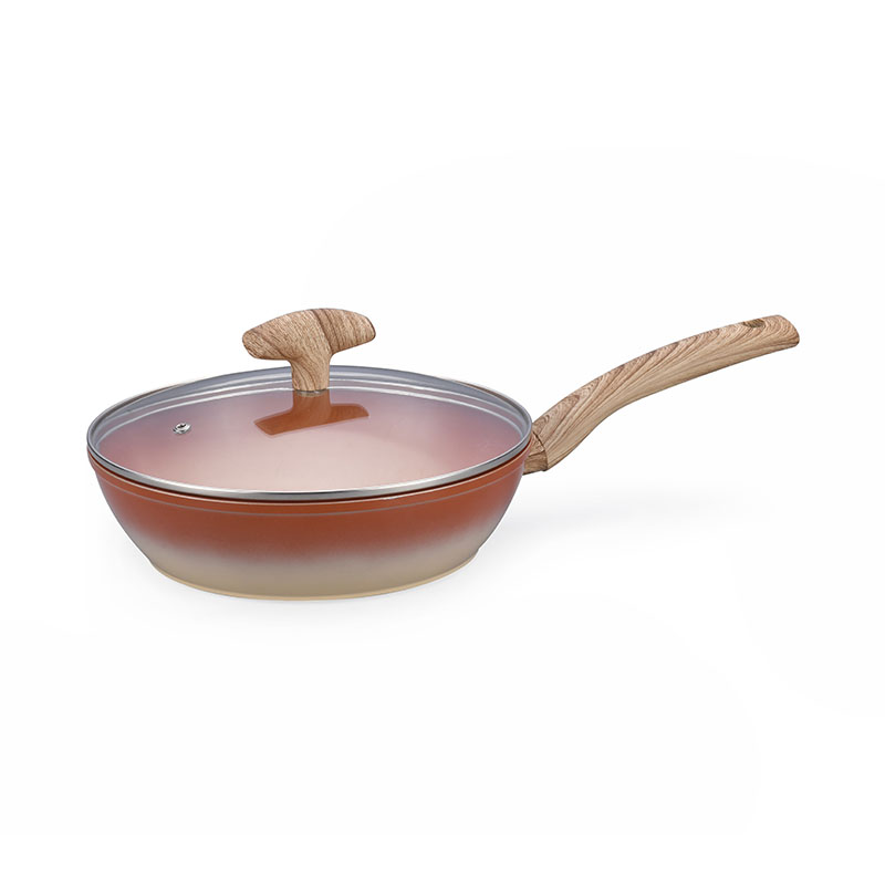 Pot Set Non Stick Coating Forged Cookware with Wood Grain